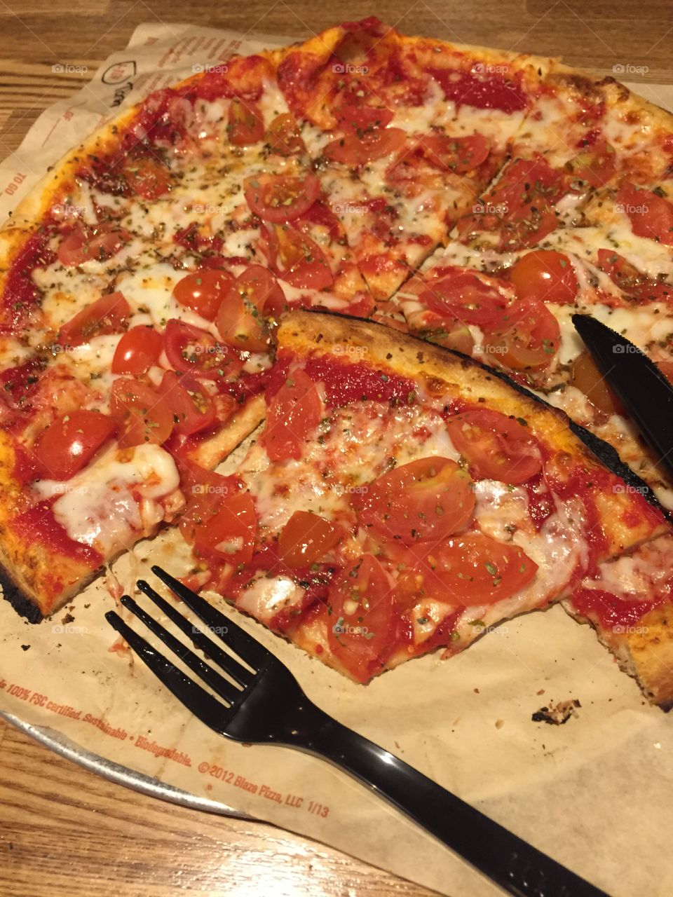 Wood fired pizza. First time I ate at Blaze Pizza in Carlsbad, CA