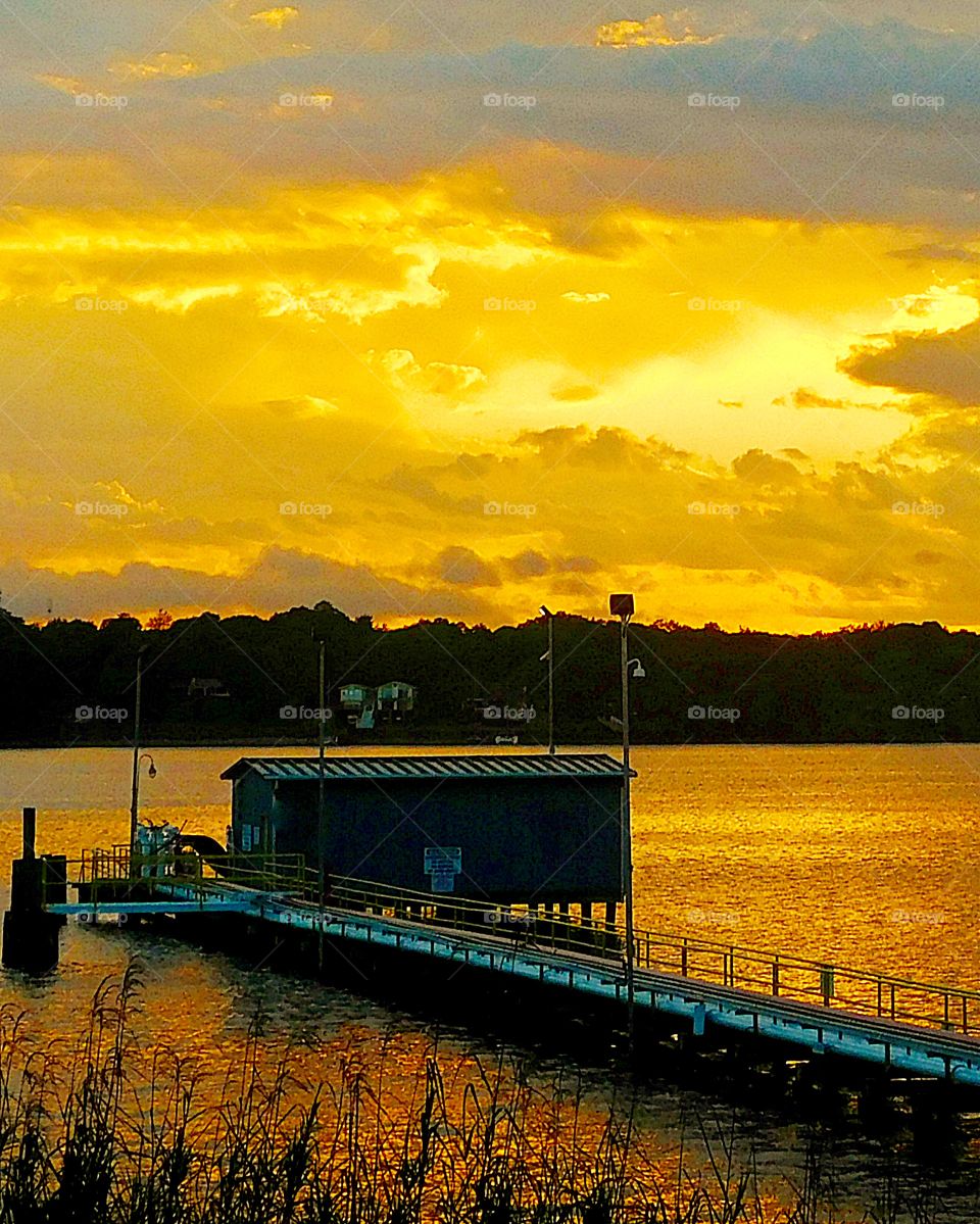 Sunset over the fuel depot