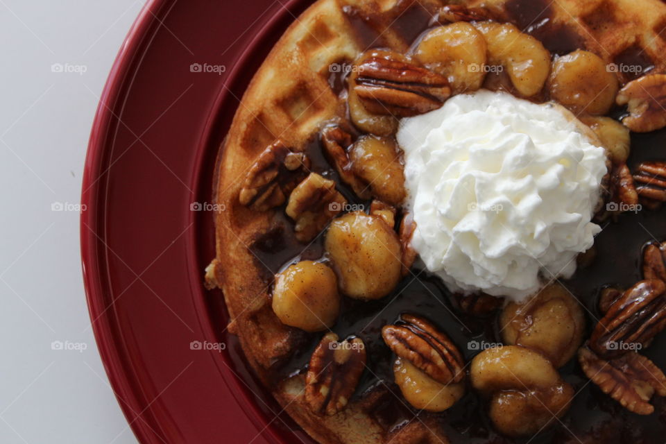 Bananas Foster Waffles 