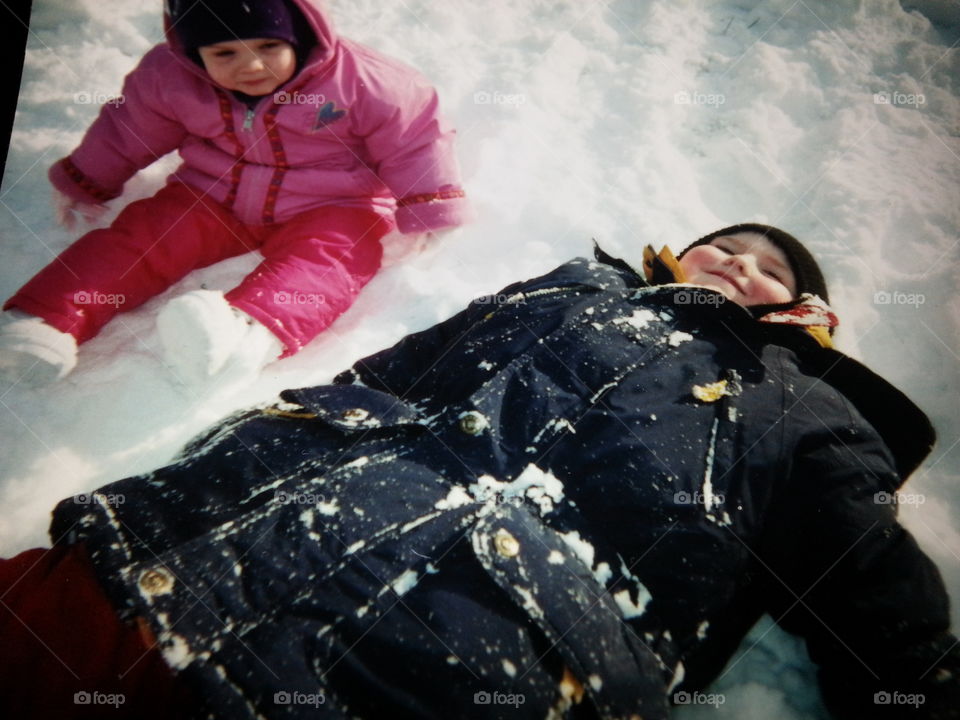 Fun in the snow. my kids on a snow day