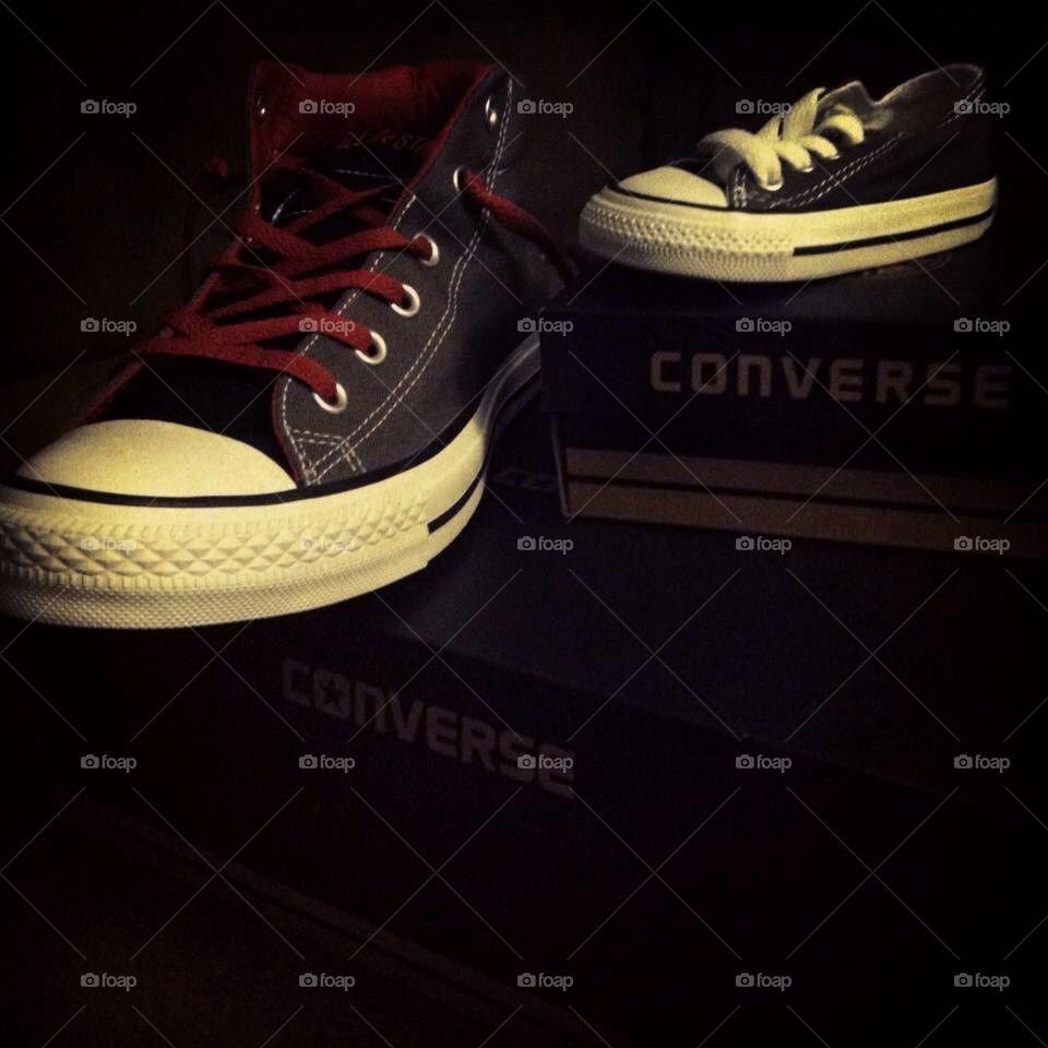 Matching converse shoes for daddy and son