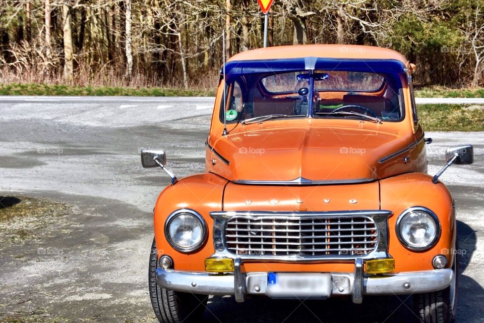 Old beautiful veteran car 