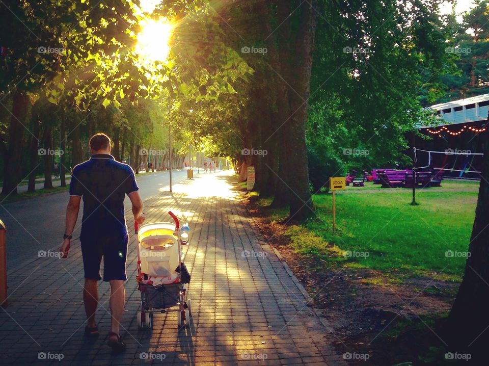 Daddy and sunset 