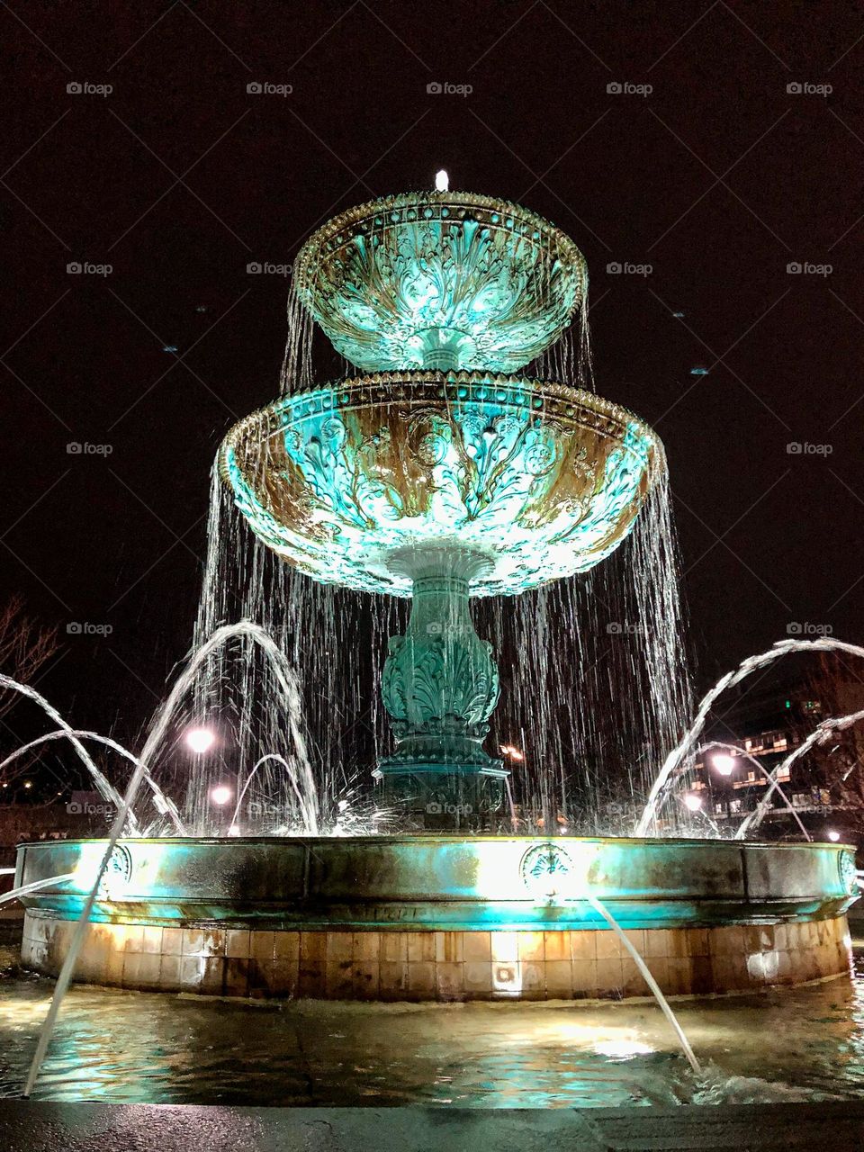 Fountain at night