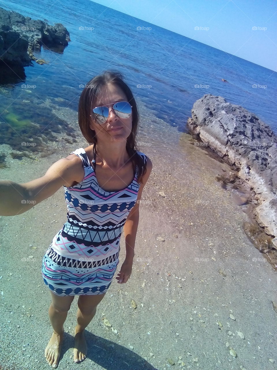 woman on the sea beach