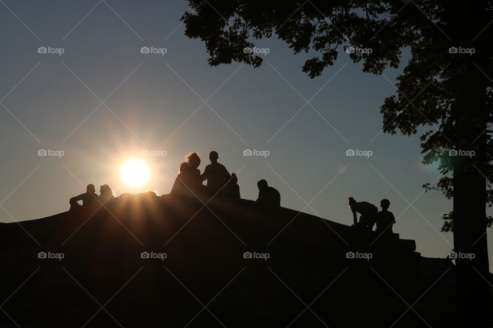 watching sunset from the mountain top