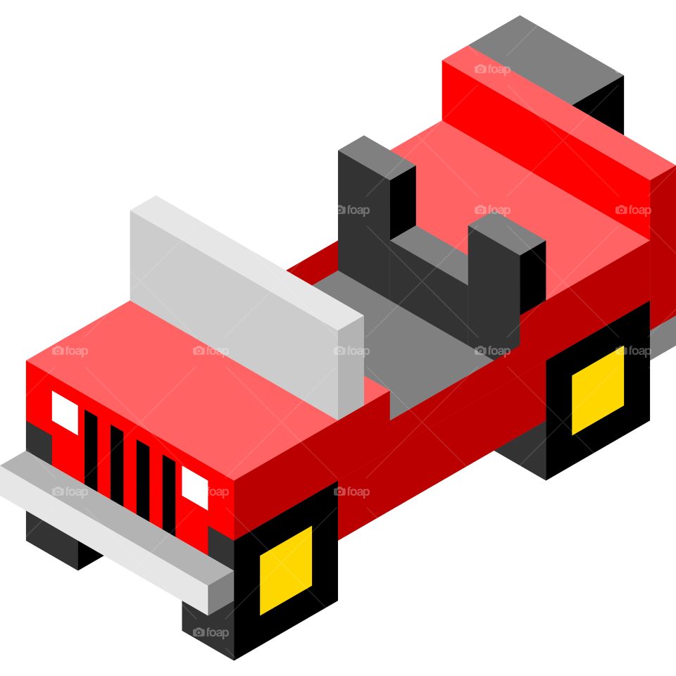 isometric Jeep illustration