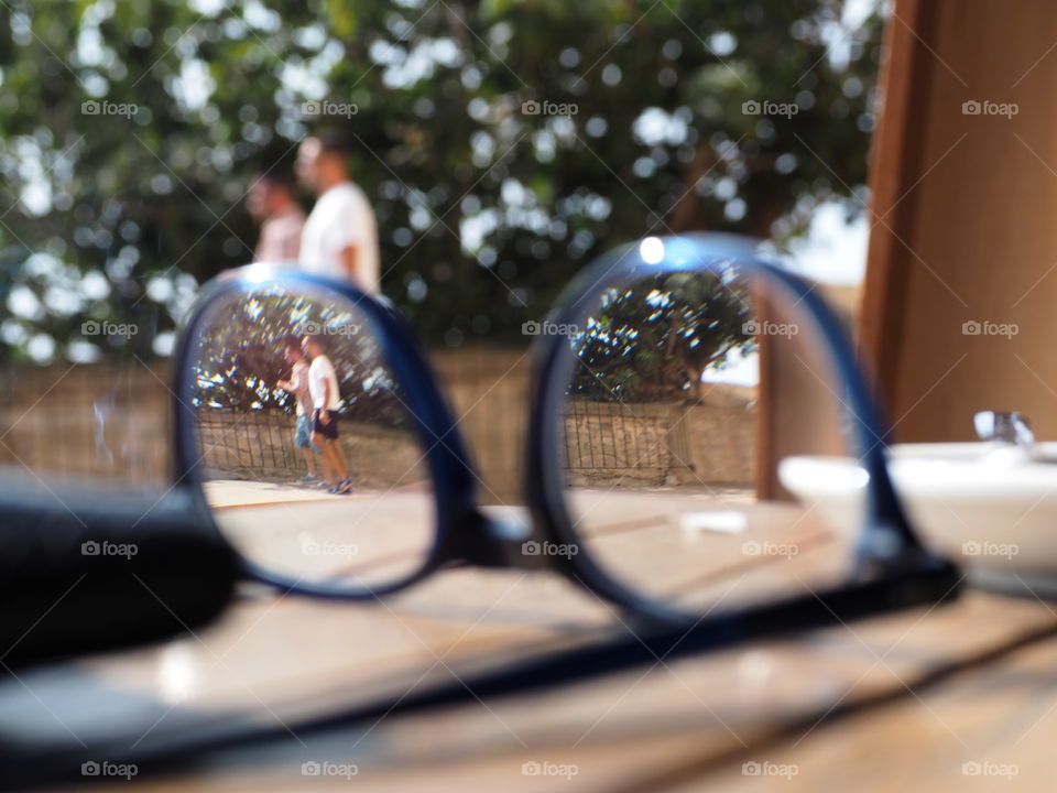 Through the glasses