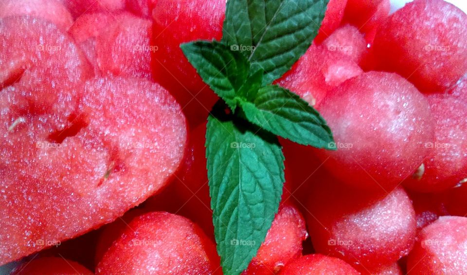 Watermelon balls closeup