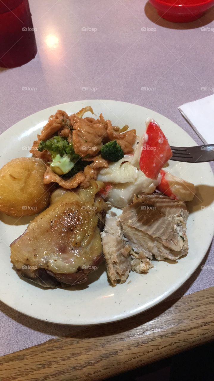 A lovely meal I had at a Chinese buffet!