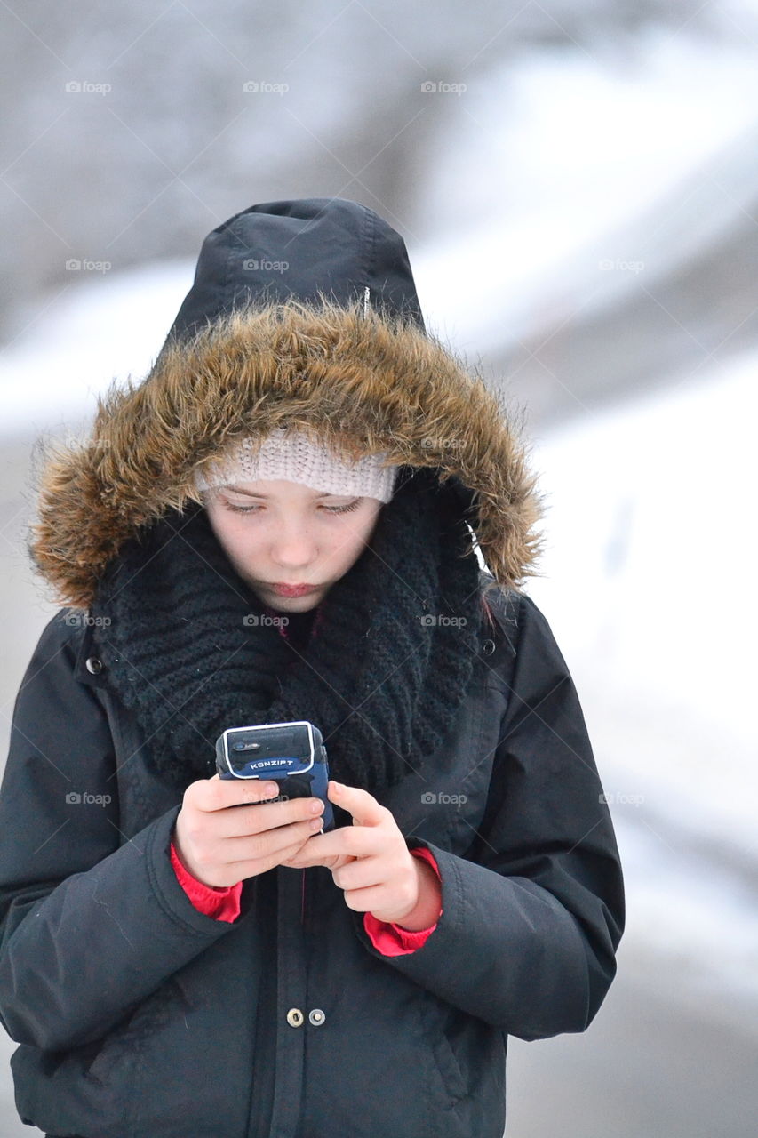 Girl using her phone