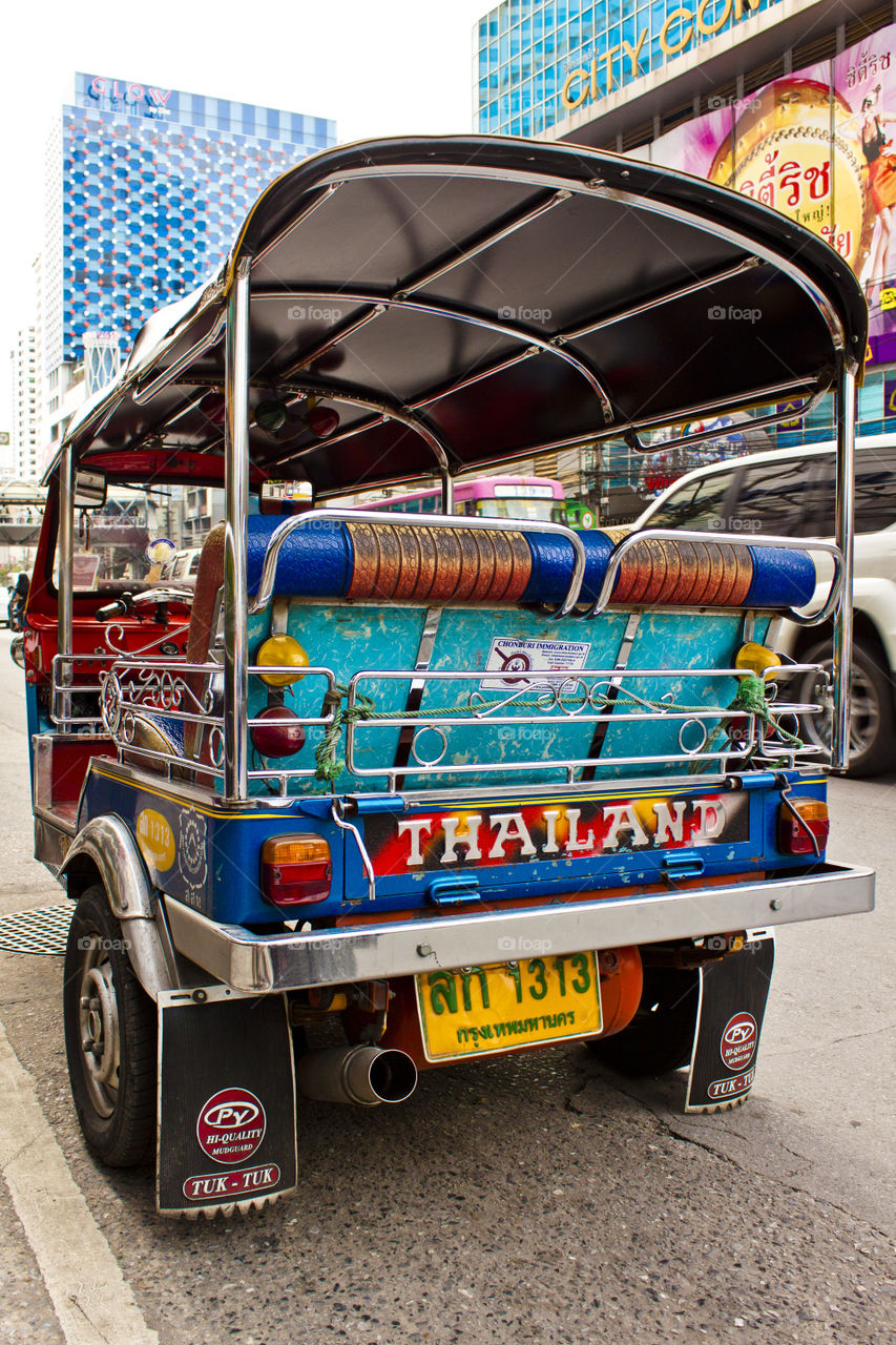 Tuk tuk ride. famous taxi in Bangkok
