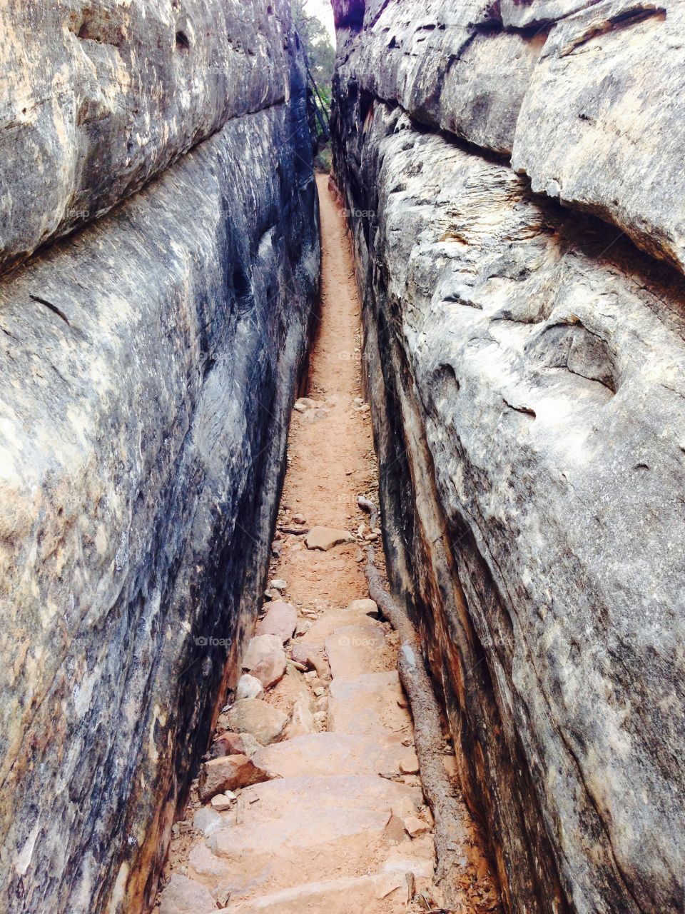 Rock corridor carved through Canyonlands National park 