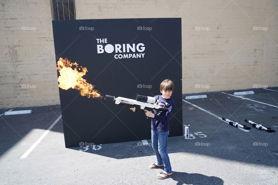 Young Boy With Flamethrower 