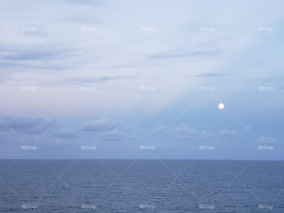 Full moon above the Ocean