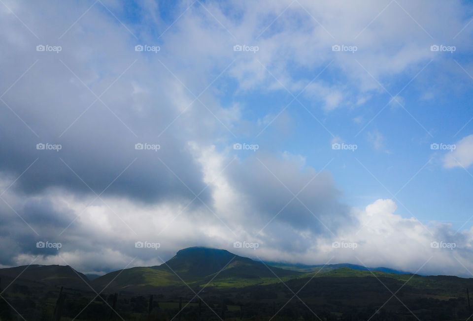 Dark clouds over Snowdonia mountains, North Wales