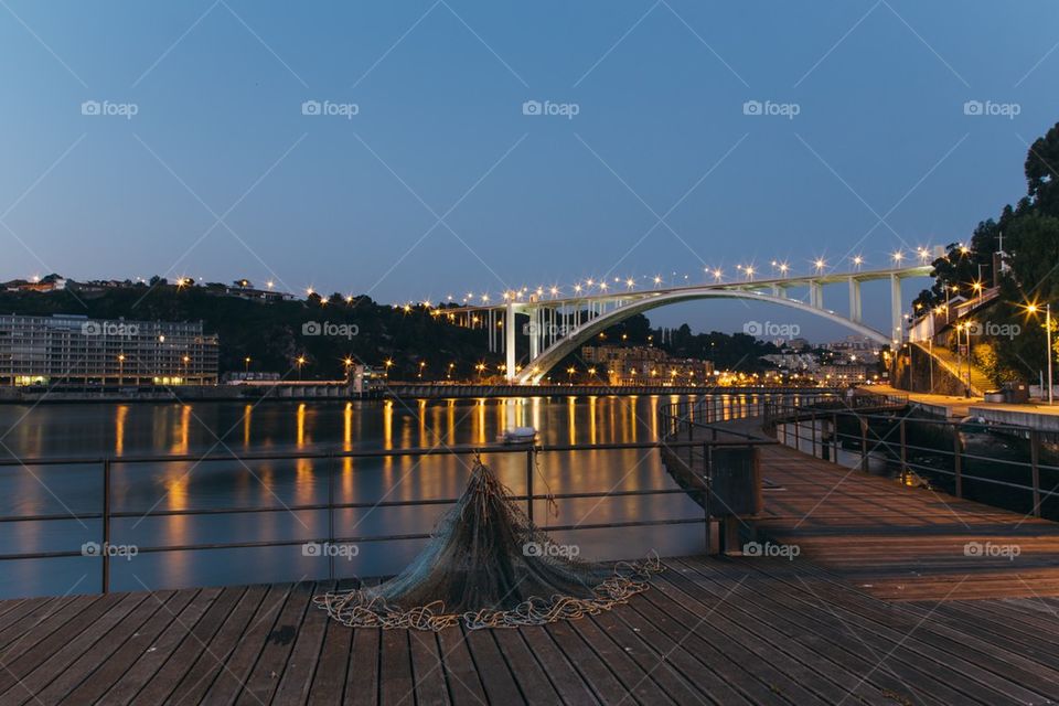 Night falling over Porto 