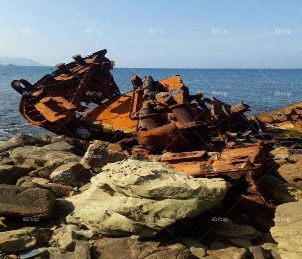 Remains of a wrecked ship