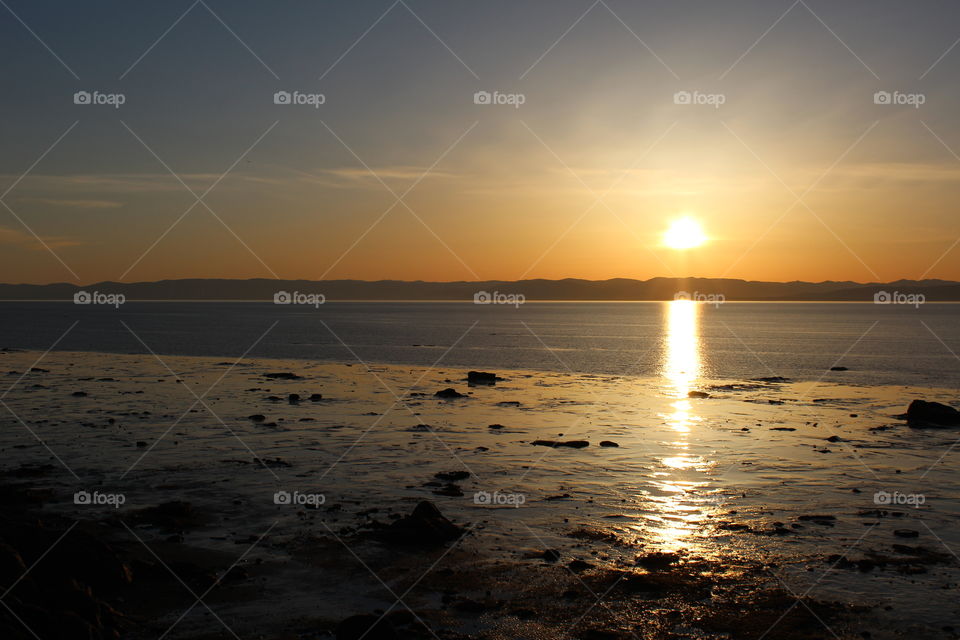 Sun reflecting on sea