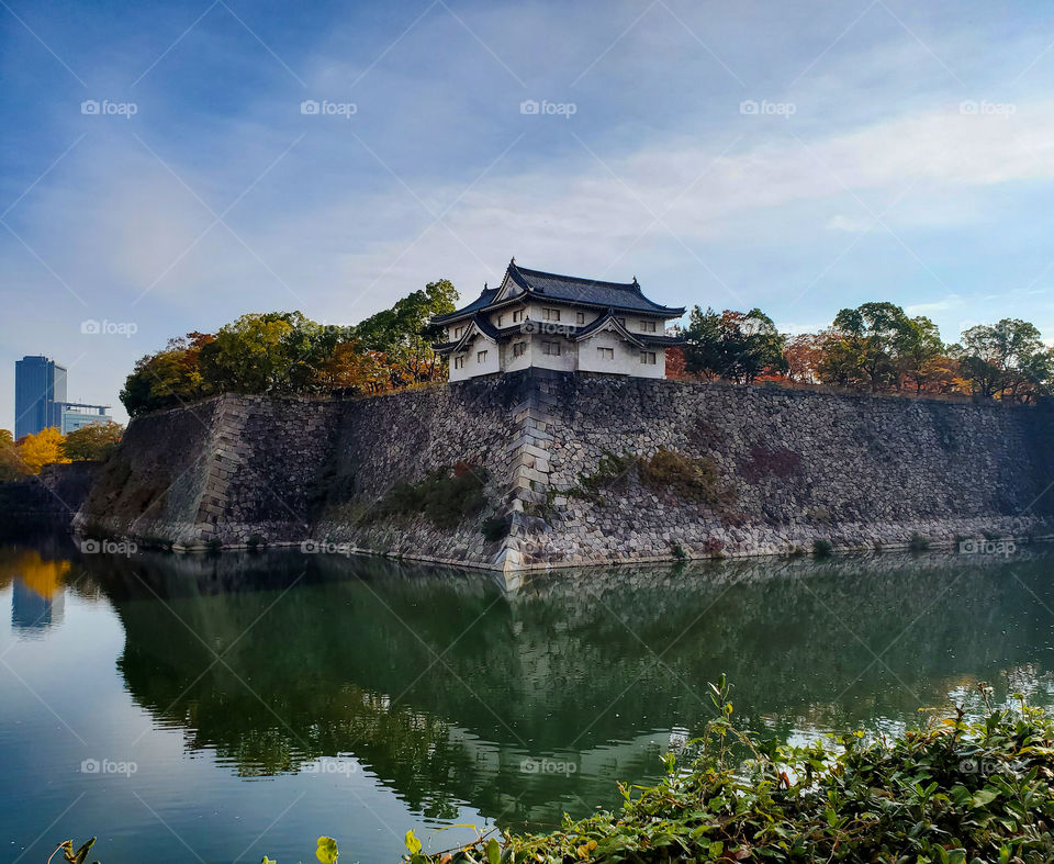 Osaka Castle outer wall and moat
