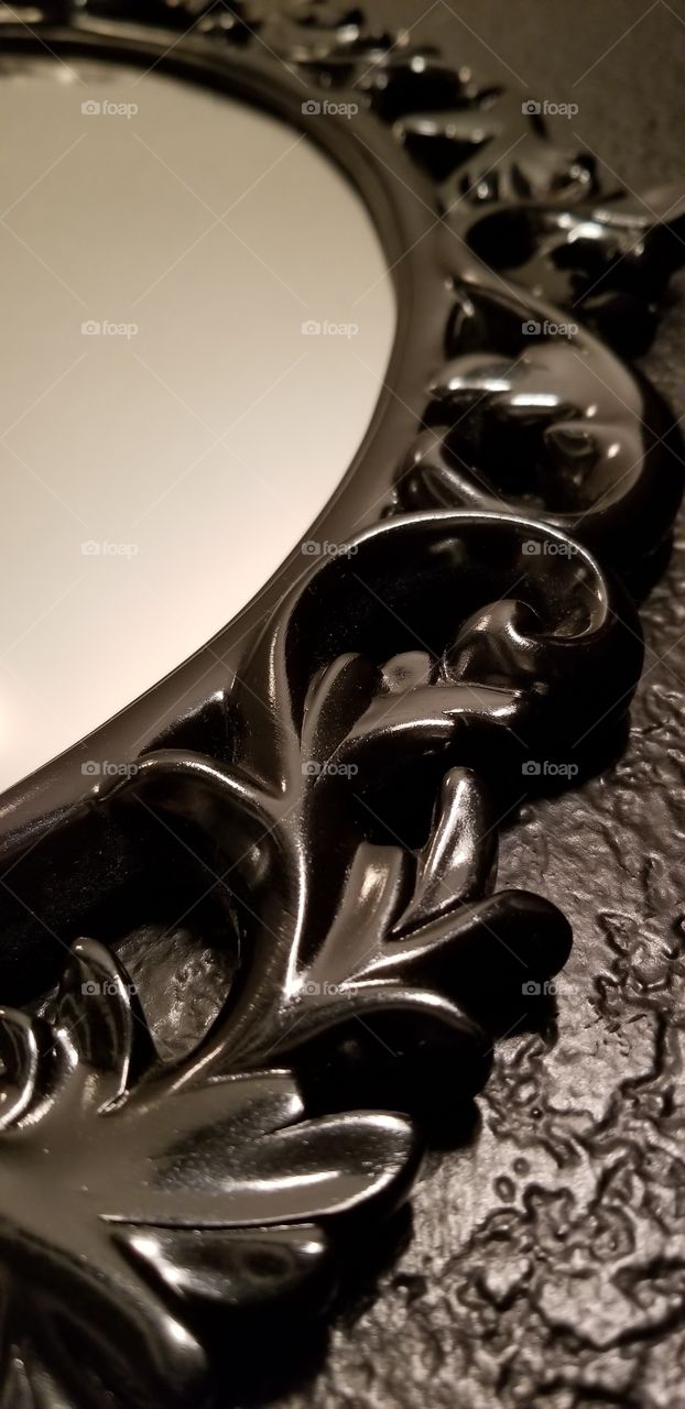 Black Scroll Mirror