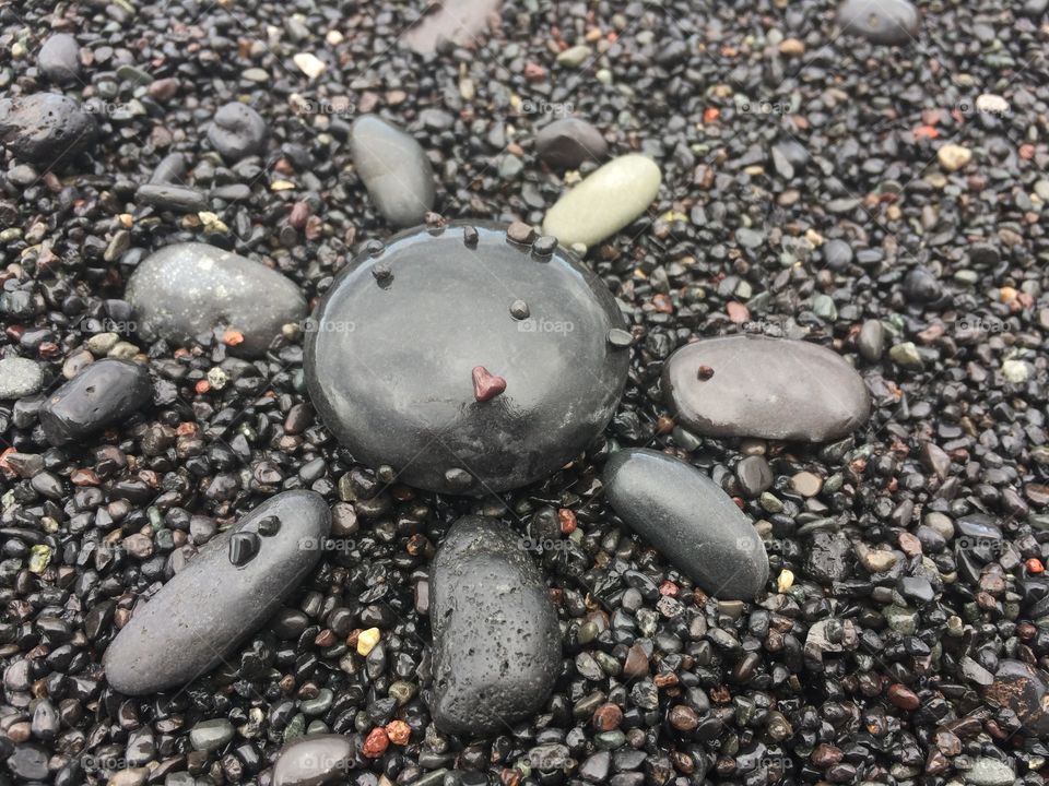 Sand and stones on the beach 