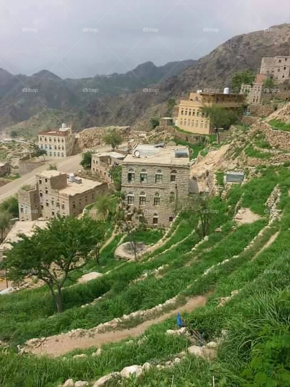 Glory be to God, the magnificent and picturesque view and the natural green trees are a view that is nothing more wonderful than it