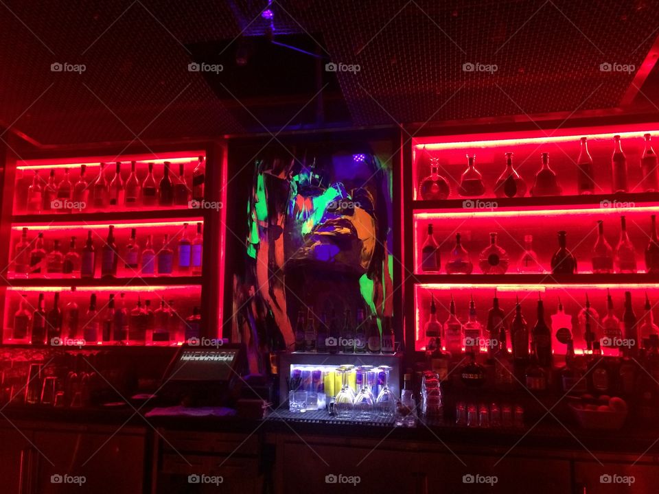 Neon bar art, Delirium Room in San Francisco Mission District