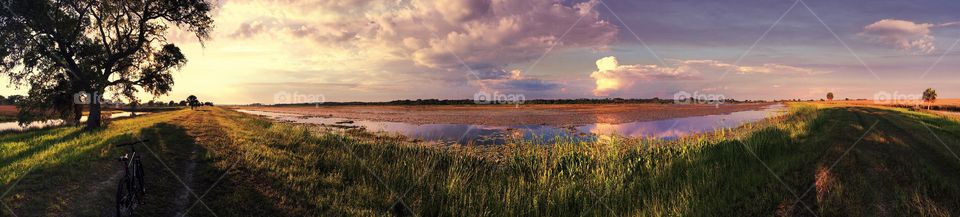 Panoromic view of Florida Wildlife Refuge. This is alligator territory and I am taking a bike ride through the wild! 