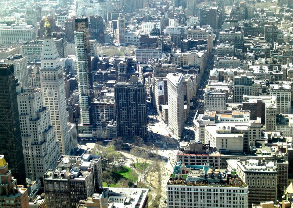 New York City Flat Iron Building from building top