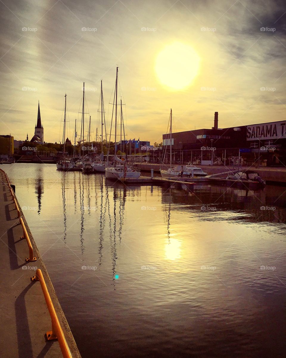 Sunset, Water, Dawn, Reflection, Pier