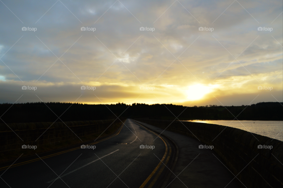 sky yellow tree sunset by ItsmeBradders