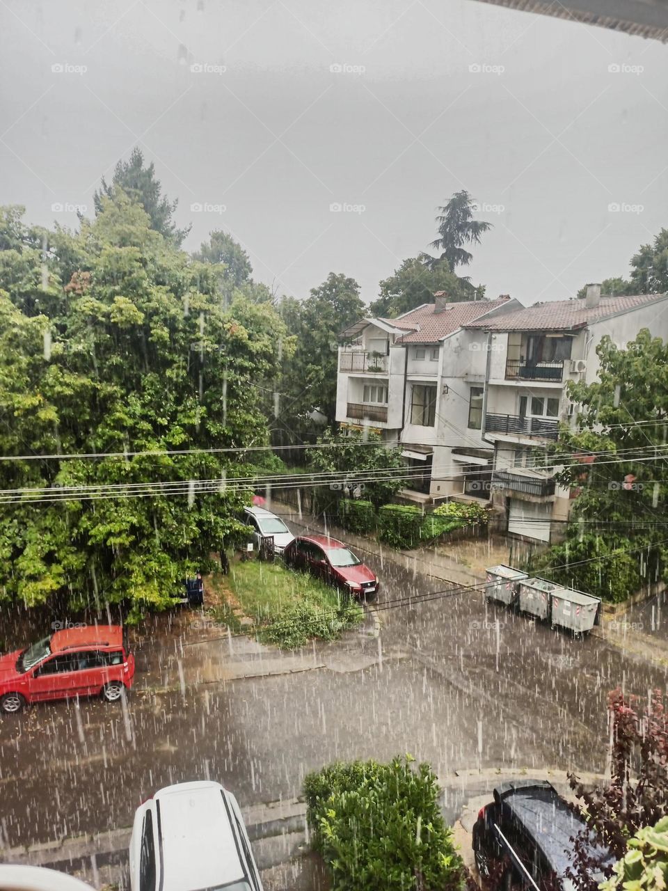 storm of rain and hail