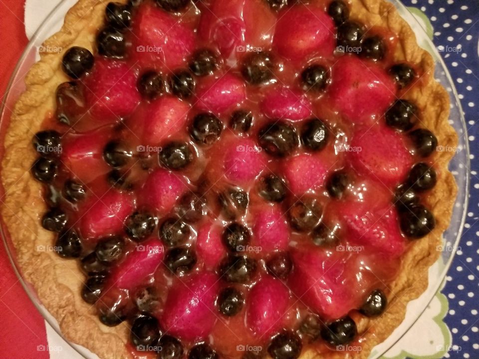 Strawberry Blueberry pie for the 4th of July