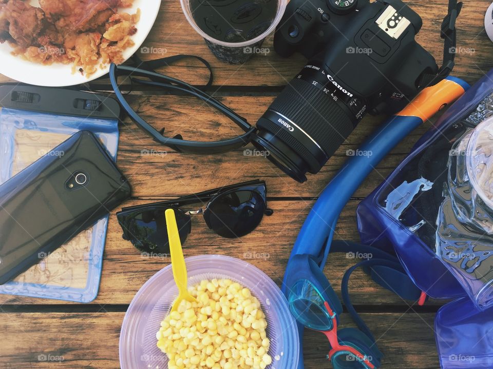 Equipment for photographing on the beach