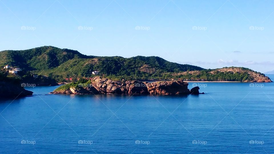 View of rock formation in antigua