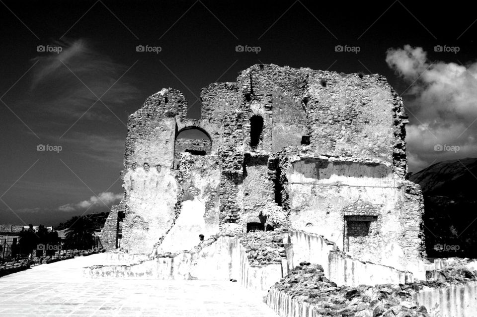 Ruins of Grumentum Nova, a Roman site in Southern Italy
