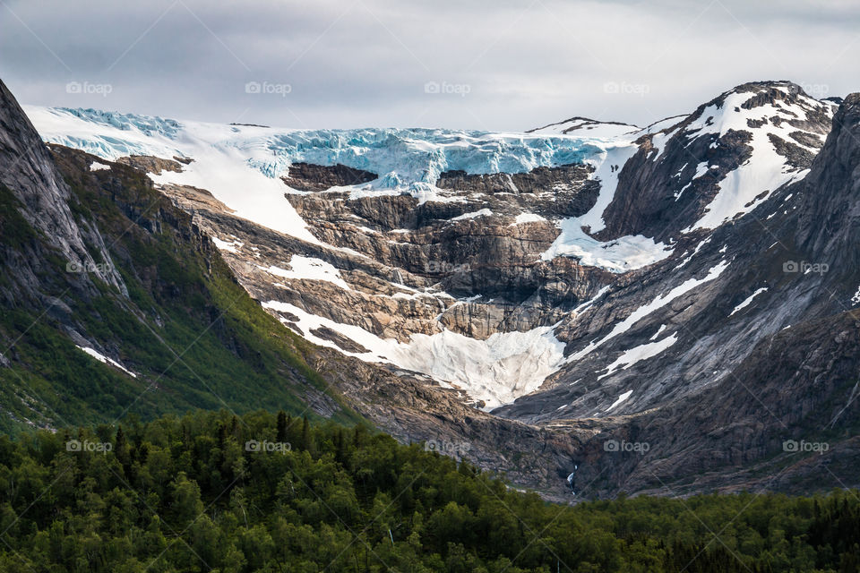 Stunning Valley with Glacier on top