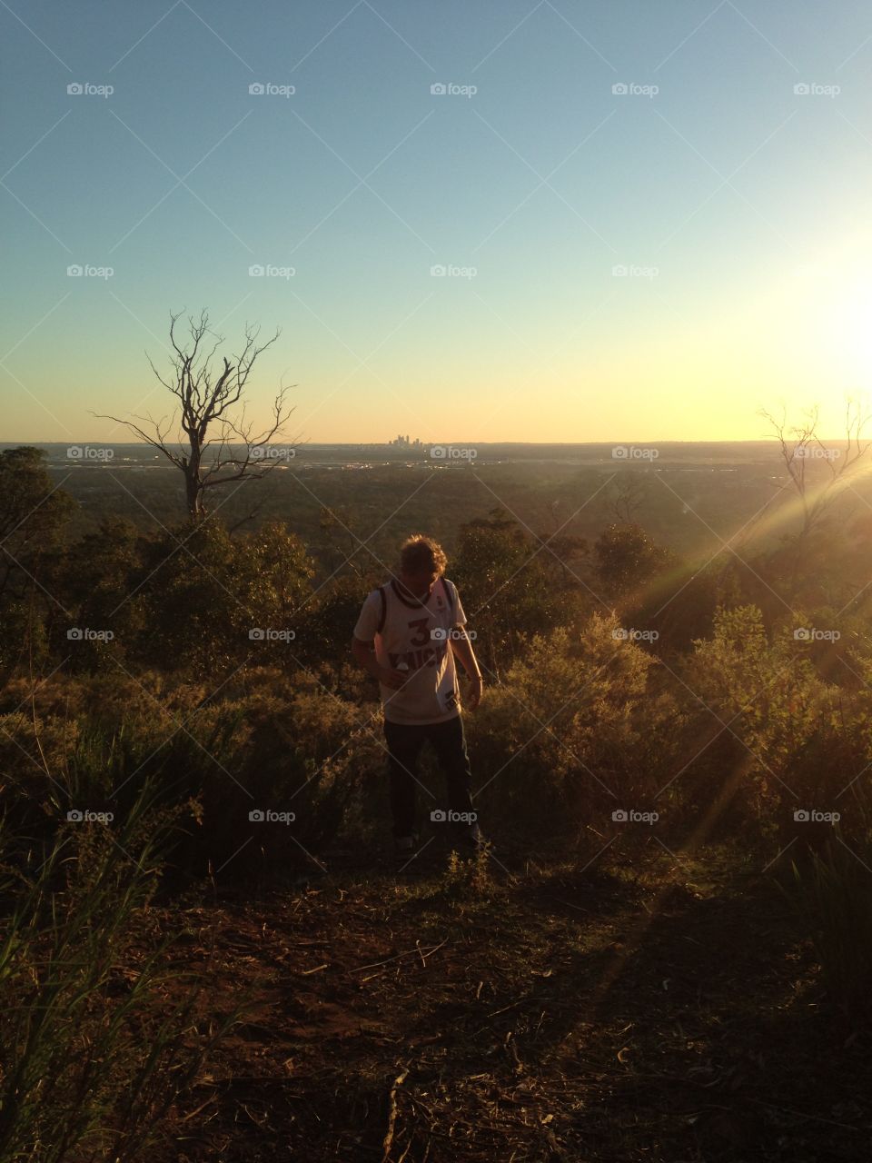 Perth sunset. Sunset over Perth city from the hills. 