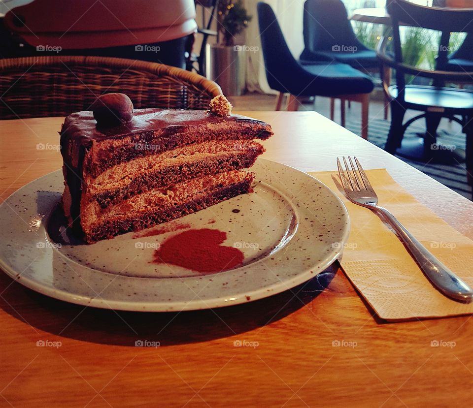 Chocolate piece of cake