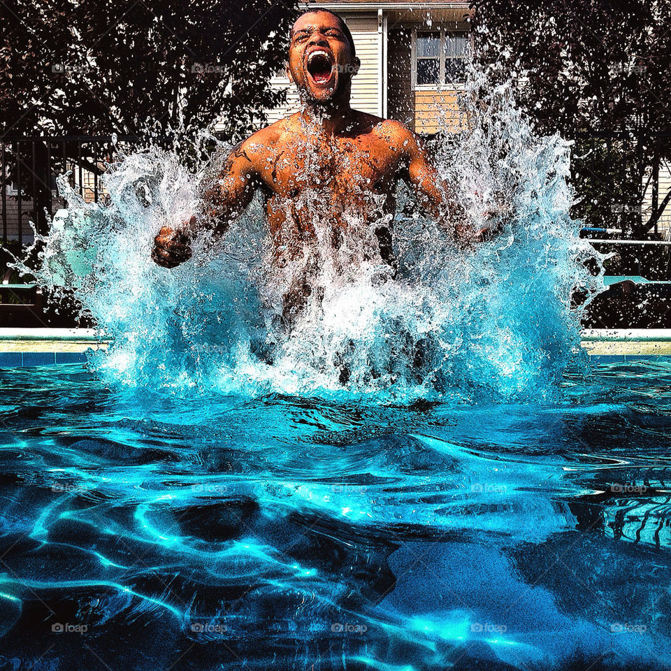 blue white tree water by in1word