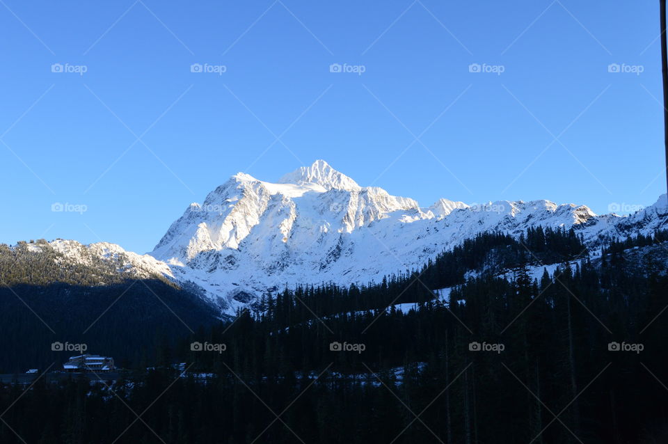 Different view of Mount Shuksan as seen from Mount Baker Highway. 