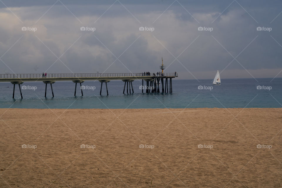 Playa de Badalona en invierno 