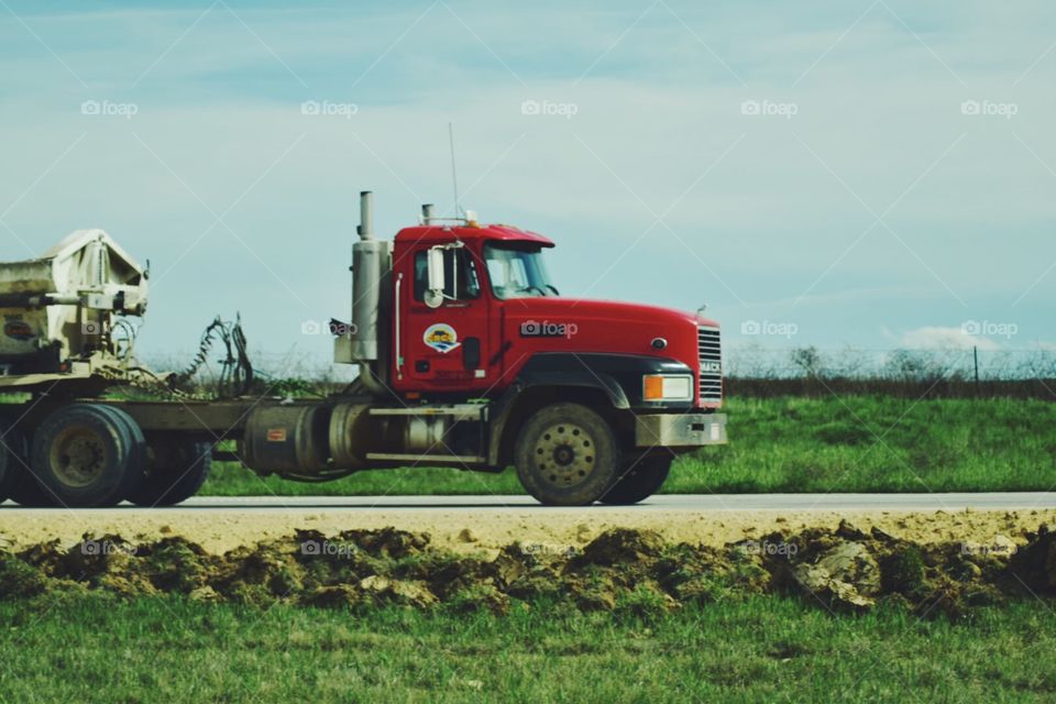 Truck. Load carting engine