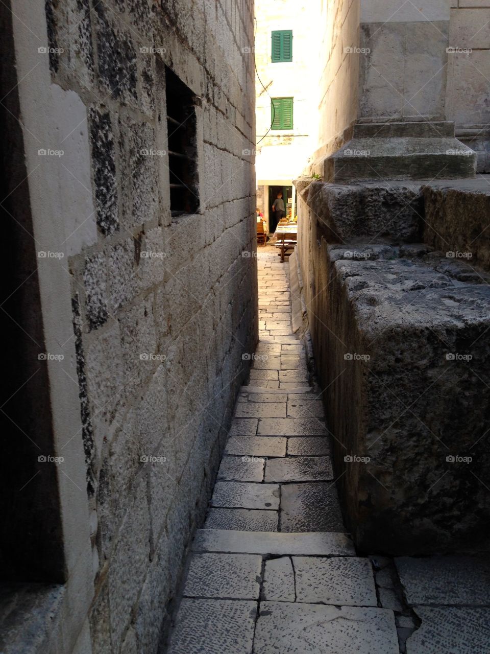 Cobblestone alley, Split, Croatia