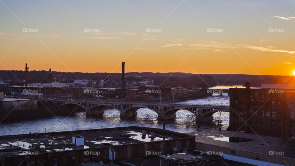 Beautiful bridge in Massachusetts rooftop views