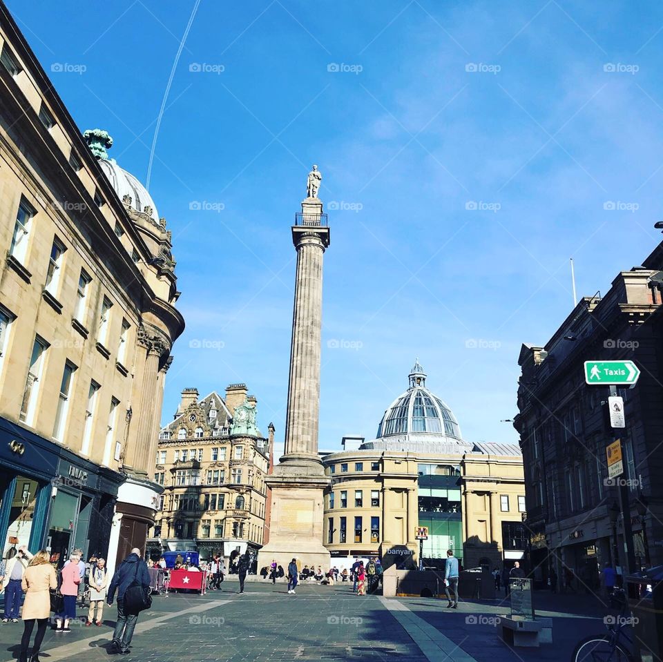 Nottingham city centre under the sunny sky...