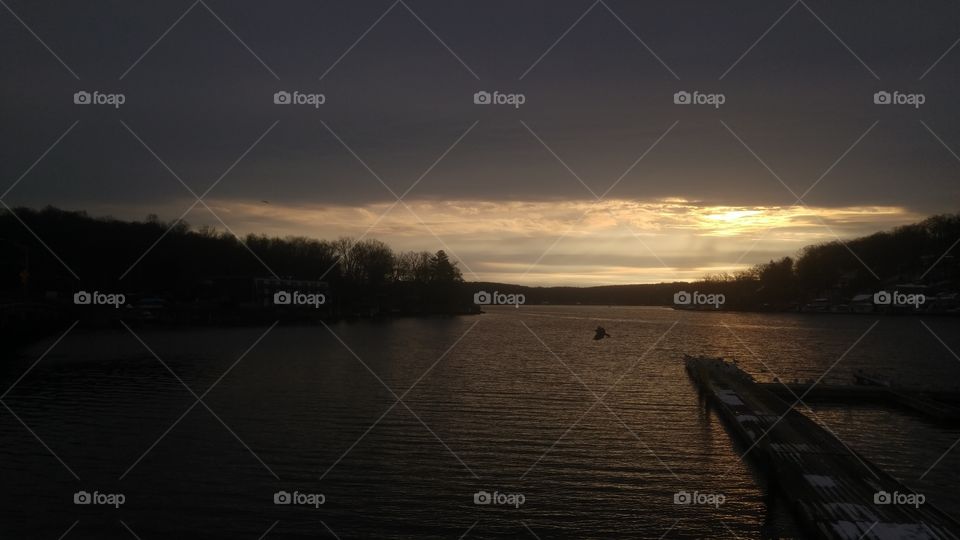 Sunset, Lake, Water, Dawn, River