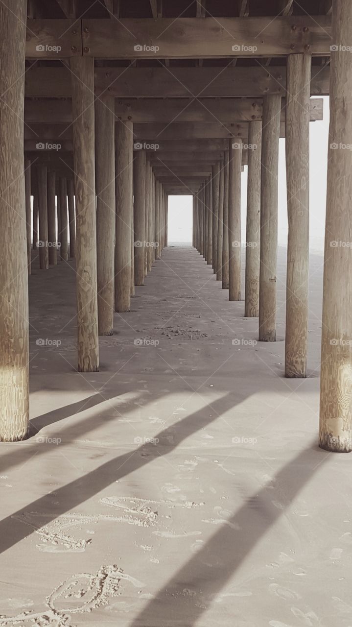 High angle view of pier