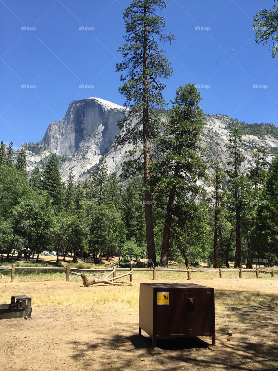 Yosemite national Park. Camping Yosemite national park. View of half done.
